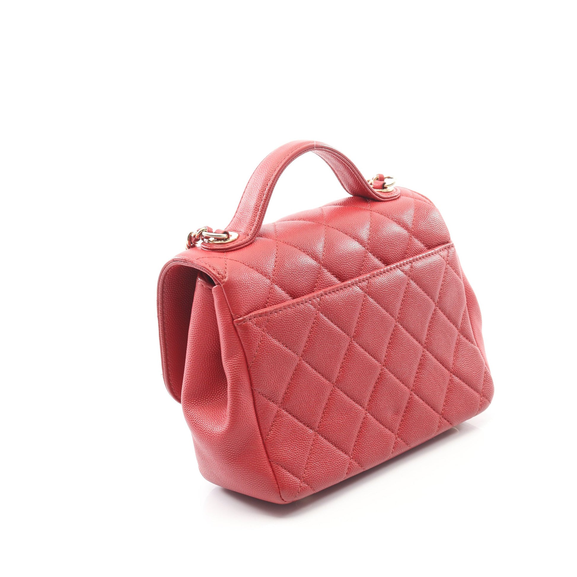 ビジネスアフィニティ マトラッセ チェーンショルダーバッグ キャビアスキン レッド ゴールド金具 2WAY シャネル バッグ CHANEL