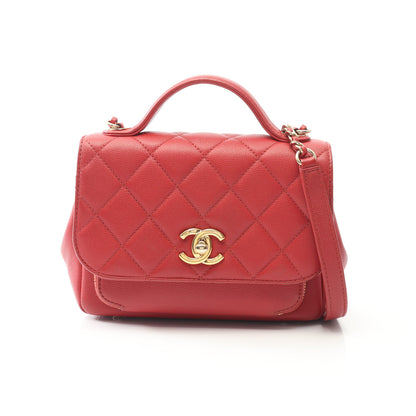 ビジネスアフィニティ マトラッセ チェーンショルダーバッグ キャビアスキン レッド ゴールド金具 2WAY シャネル バッグ CHANEL