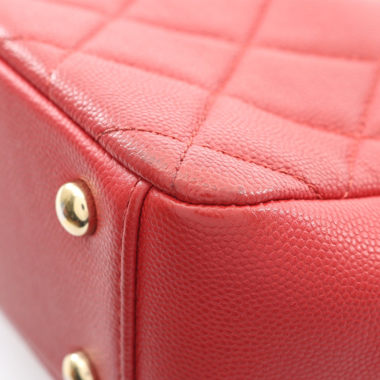 ビジネスアフィニティ マトラッセ チェーンショルダーバッグ キャビアスキン レッド ゴールド金具 2WAY シャネル バッグ CHANEL