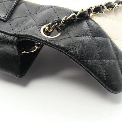 ミニマトラッセ チェーンショルダーバッグ ラムスキン ブラック ホワイト ゴールド金具 バイカラー シャネル バッグ CHANEL