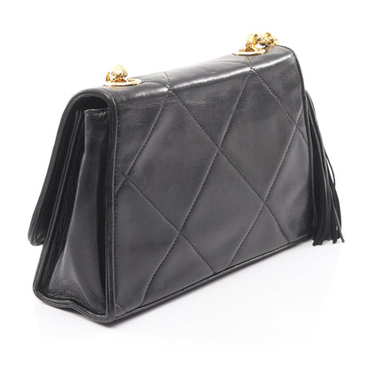 マトラッセ チェーンショルダーバッグ タッセル ラムスキン ブラック ゴールド金具 シャネル バッグ CHANEL