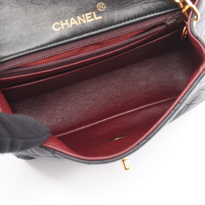 ミニマトラッセ チェーンショルダーバッグ ラムスキン ブラック ゴールド金具 シャネル バッグ CHANEL