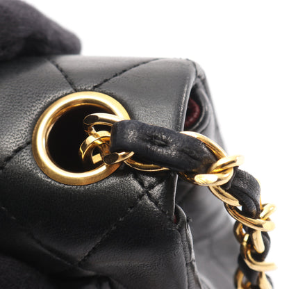 ミニマトラッセ チェーンショルダーバッグ ラムスキン ブラック ゴールド金具 シャネル バッグ CHANEL