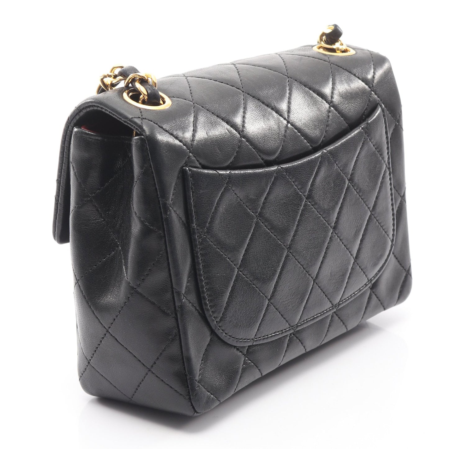 ミニマトラッセ チェーンショルダーバッグ ラムスキン ブラック ゴールド金具 シャネル バッグ CHANEL