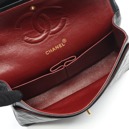 マトラッセ Wフラップ Wチェーンショルダーバッグ ラムスキン ブラック ゴールド金具 ヴィンテージ シャネル バッグ CHANEL