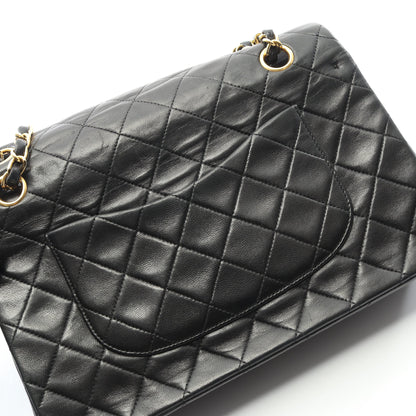 マトラッセ Wフラップ Wチェーンショルダーバッグ ラムスキン ブラック ゴールド金具 ヴィンテージ シャネル バッグ CHANEL
