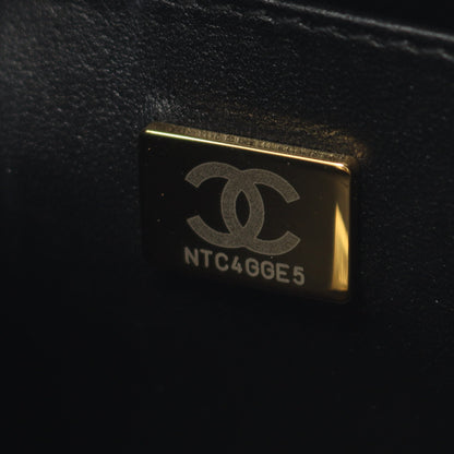 マトラッセ バニティバッグ チェーンショルダーバッグ ラムスキン ブラック ゴールド金具 2WAY シャネル バッグ CHANEL