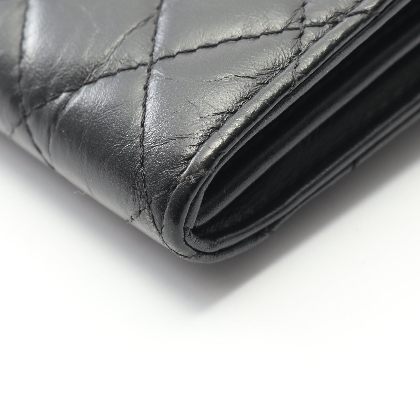2.55 マトラッセ ミニ チェーンウォレット エイジドカーフスキン ブラック ゴールド金具 シャネル バッグ CHANEL