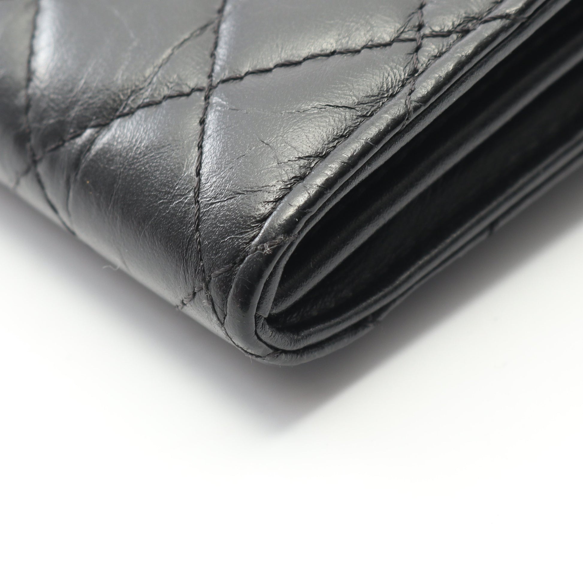 2.55 マトラッセ ミニ チェーンウォレット エイジドカーフスキン ブラック ゴールド金具 シャネル バッグ CHANEL