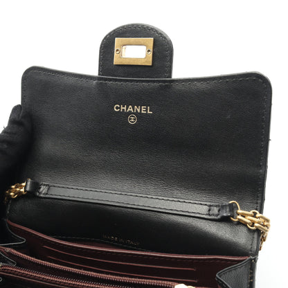 2.55 マトラッセ ミニ チェーンウォレット エイジドカーフスキン ブラック ゴールド金具 シャネル バッグ CHANEL