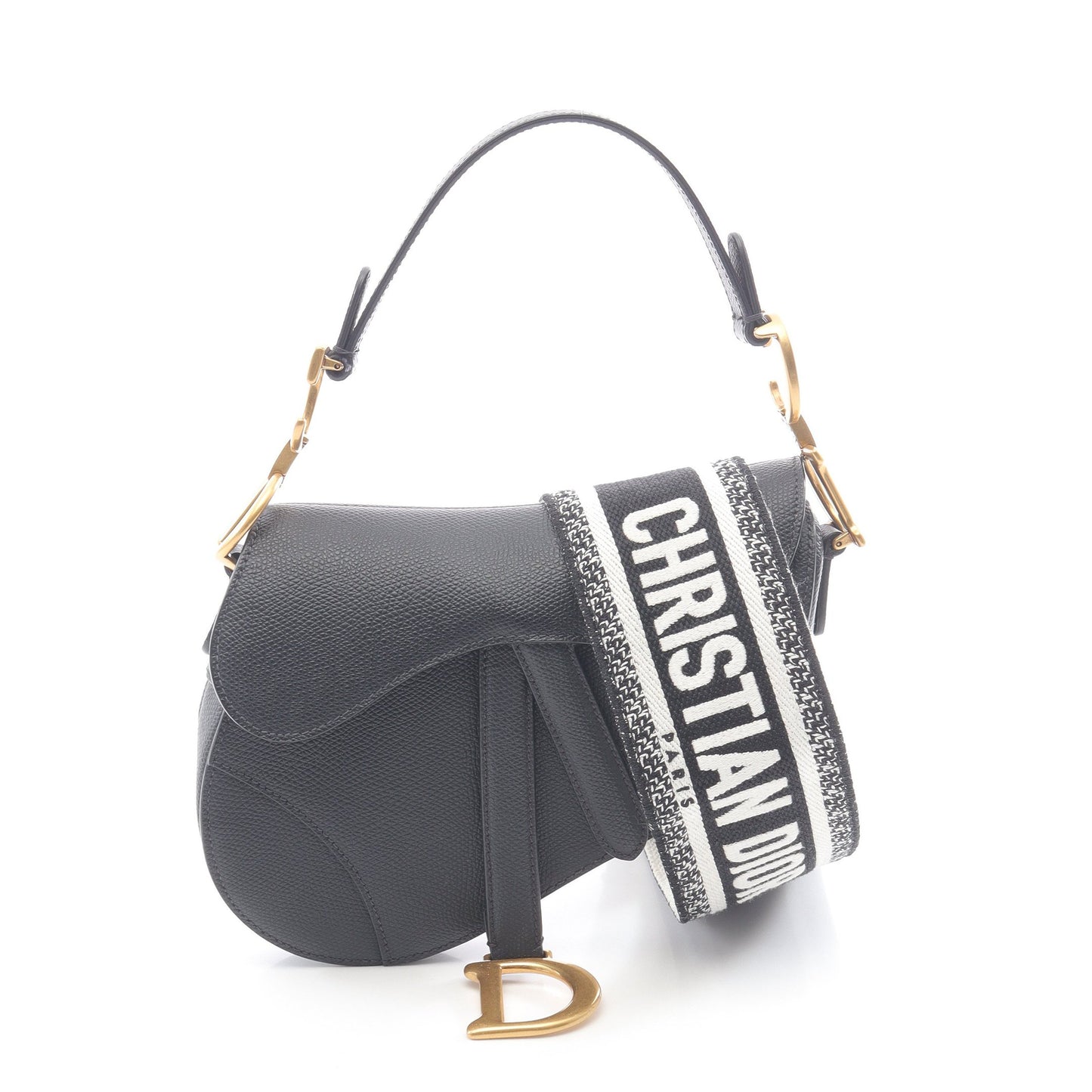 サドルバッグ ミニ ハンドバッグ レザー ブラック 2WAY クリスチャンディオール バッグ Christian Dior