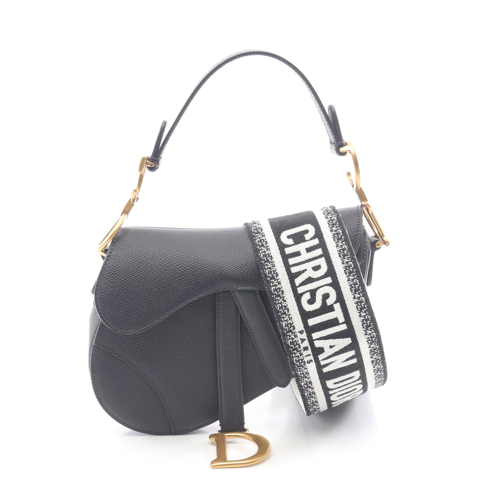 サドルバッグ ミニ ハンドバッグ レザー ブラック 2WAY クリスチャンディオール バッグ Christian Dior