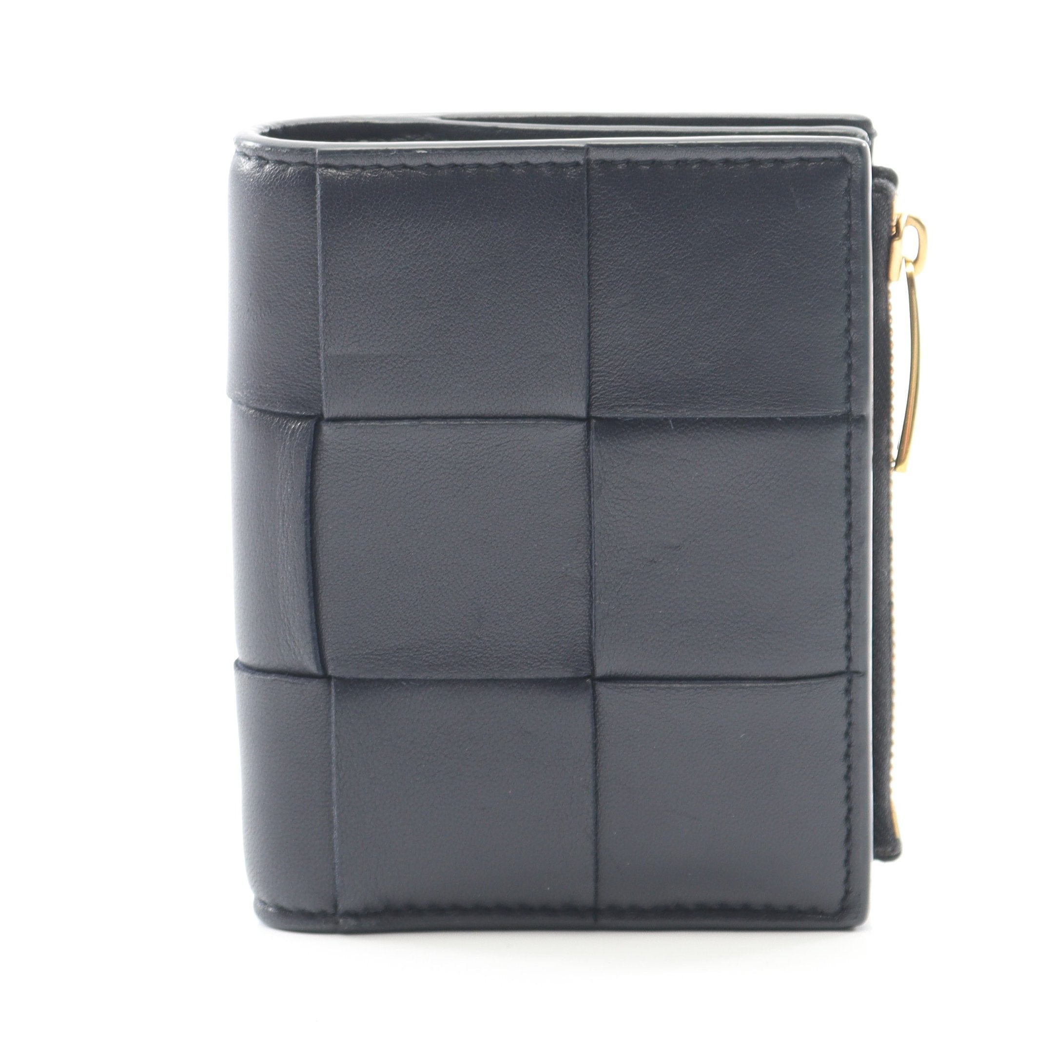 箱付き　ボッデガヴェネタ　二つ折り財布　マキシ　イントレチャートレザー　カセット スモール カセット マキシイントレチャート 二つ折り財布 レザー