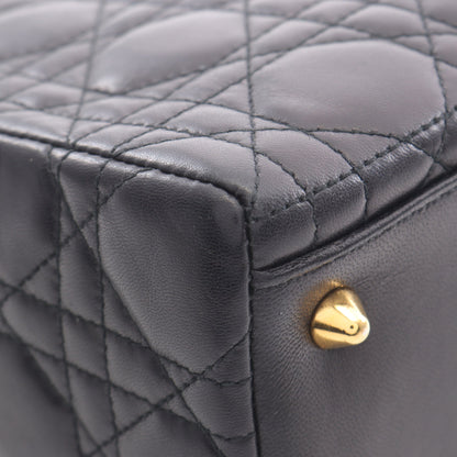 レディディオール カナージュ ハンドバッグ レザー ブラック 2WAY クリスチャンディオール バッグ Christian Dior