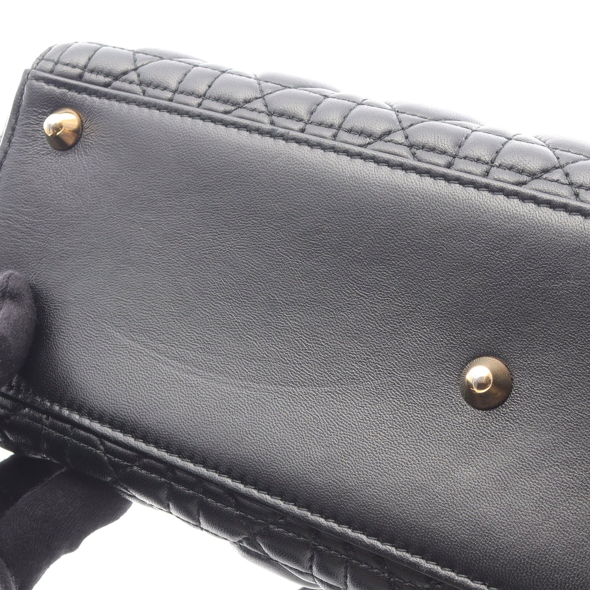 レディディオール ラージ カナージュ ハンドバッグ レザー ブラック 2WAY クリスチャンディオール バッグ Christian Dior