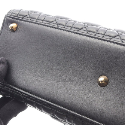 レディディオール ラージ カナージュ ハンドバッグ レザー ブラック 2WAY クリスチャンディオール バッグ Christian Dior