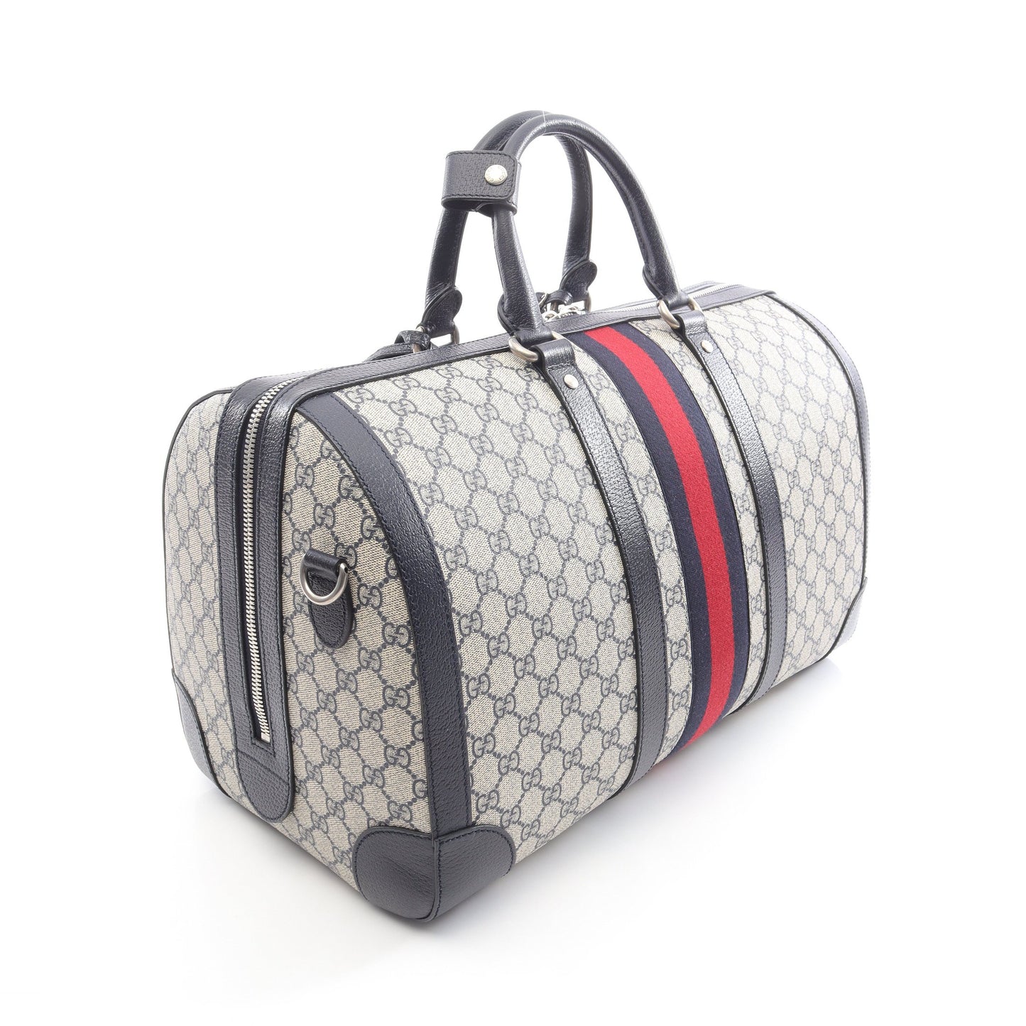 ミディアム ダッフルバッグ GGスプリーム ボストンバッグ PVC レザー アイボリー ネイビー 2WAY グッチ バッグ GUCCI