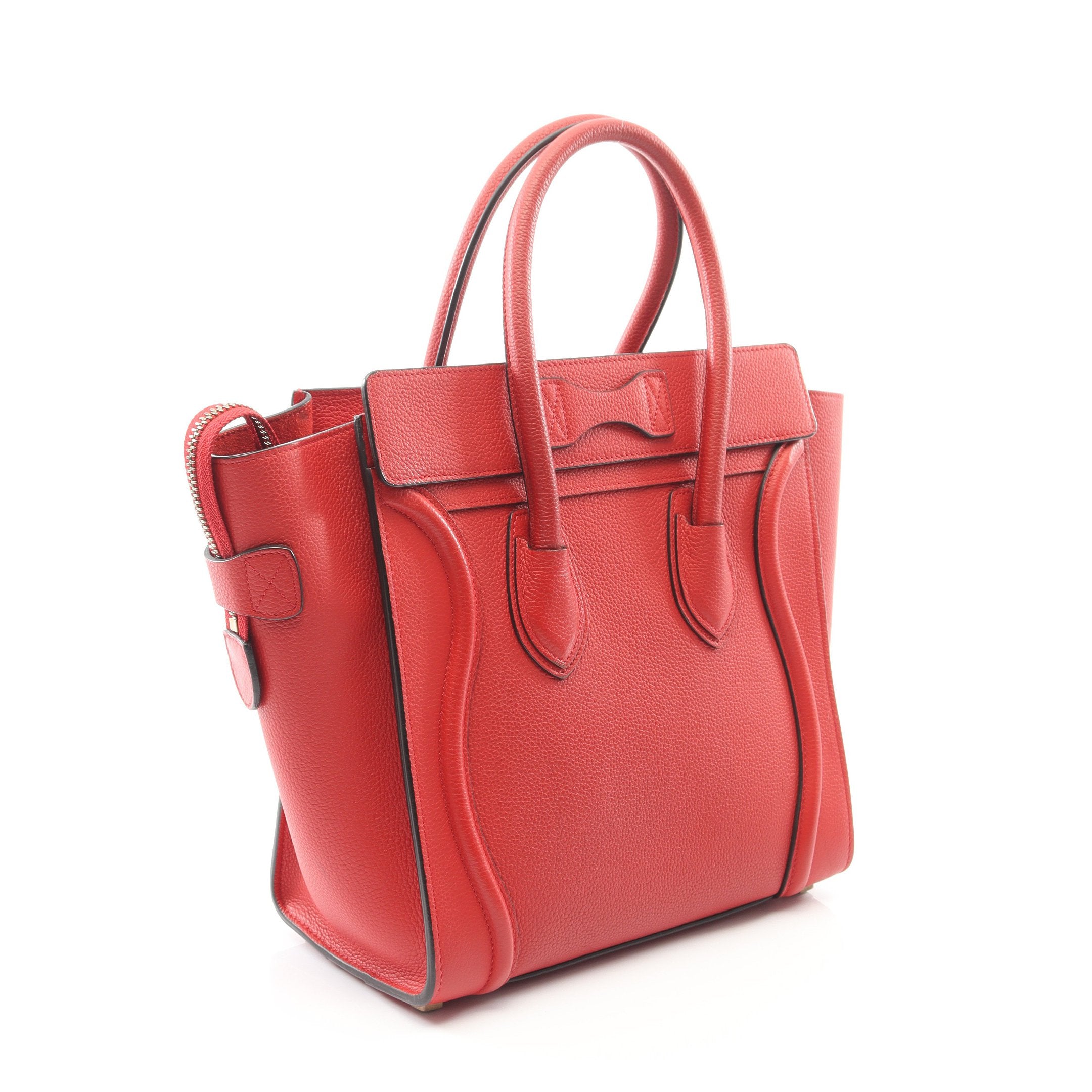 セリーヌ タイバッグ ハンドバッグ トートバッグ レザー レッド セリーヌ タイバッグ ハンドバッグ トートバッグ レザー レッド