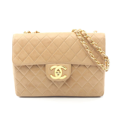 デカマトラッセ30 シングルフラップ Wチェーンショルダーバッグ ラムスキン ベージュ ゴールド金具 シャネル バッグ CHANEL