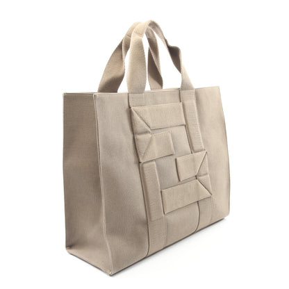 FFロゴ ハンドバッグ トートバッグ キャンバス グレーベージュ 2WAY フェンディ バッグ FENDI