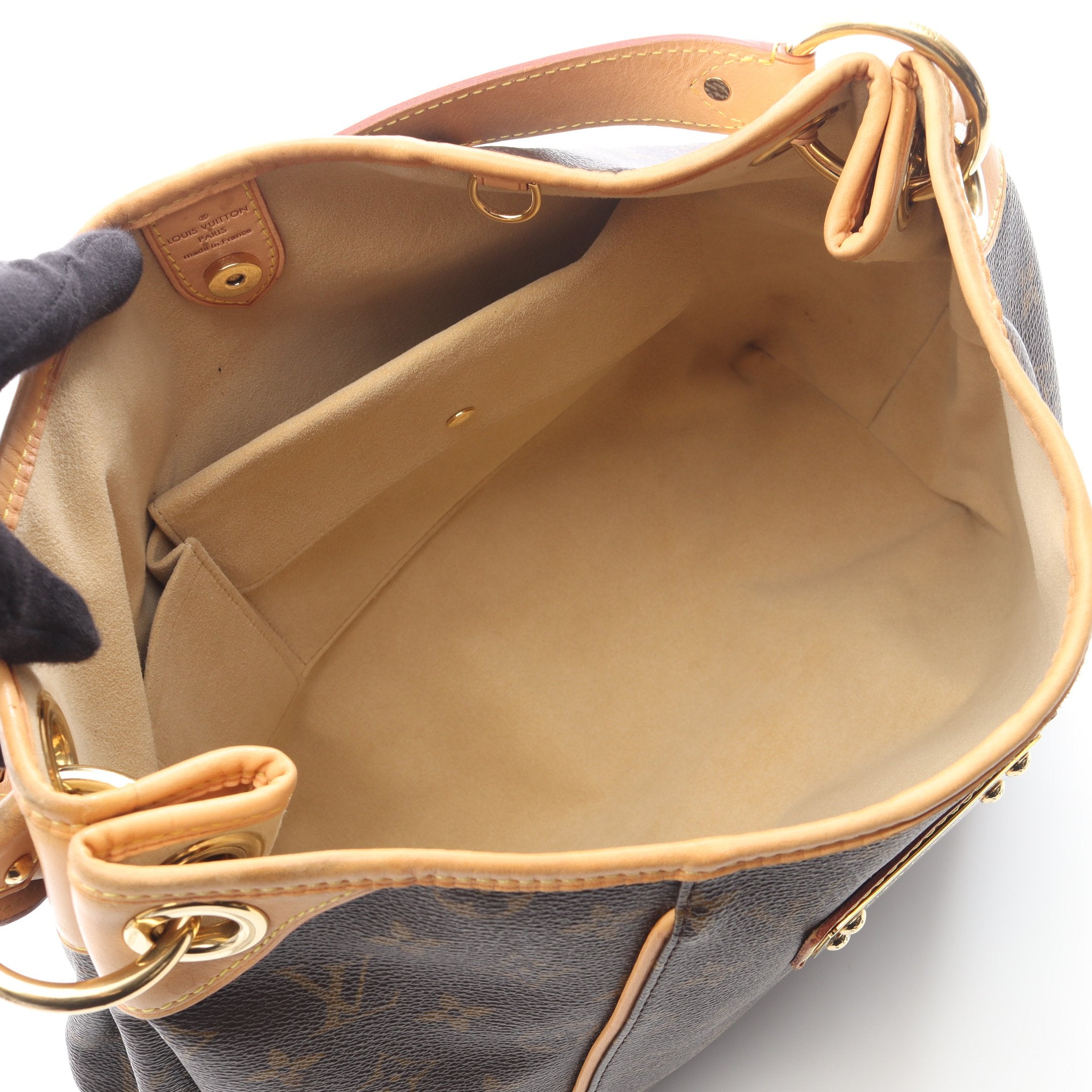 ガリエラPM モノグラム ワンショルダーバッグ PVC レザー ブラウン