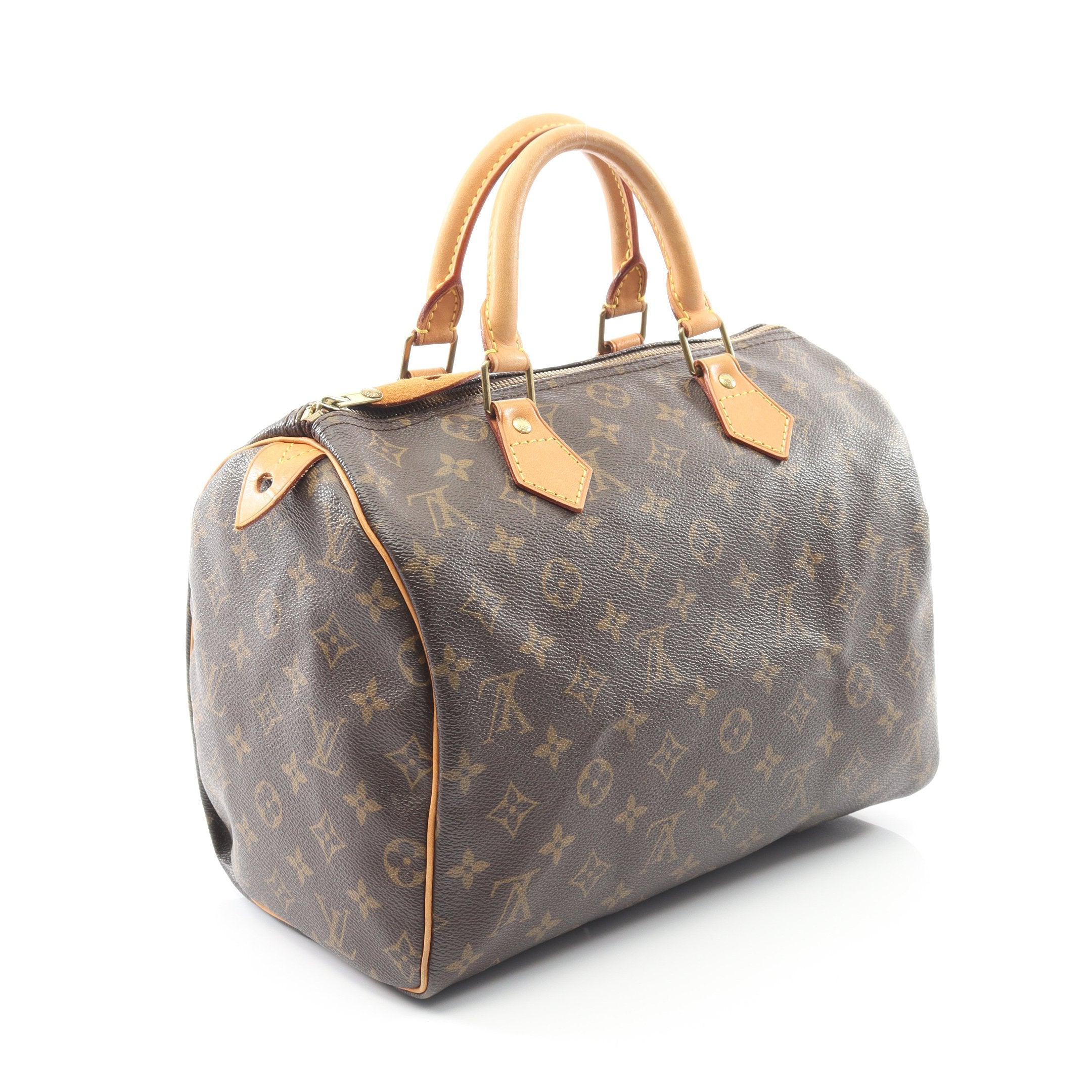 スピーディ30 モノグラム ハンドバッグ PVC レザー ブラウン ルイ