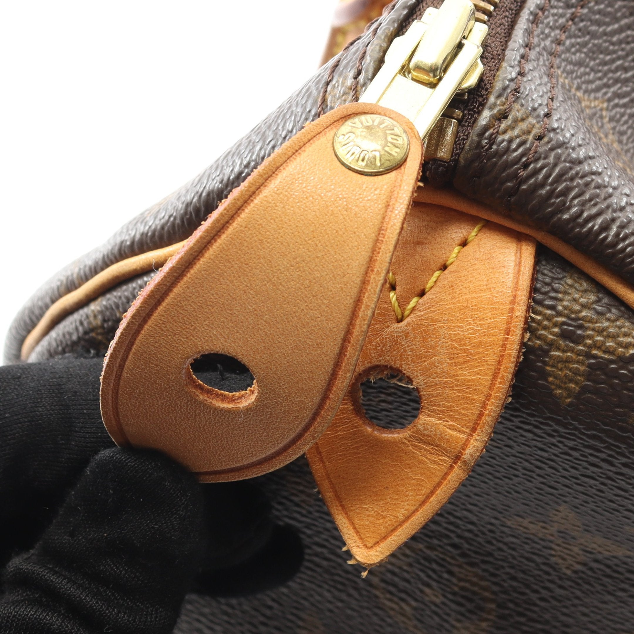 スピーディ30 モノグラム ハンドバッグ PVC レザー ブラウン ルイ