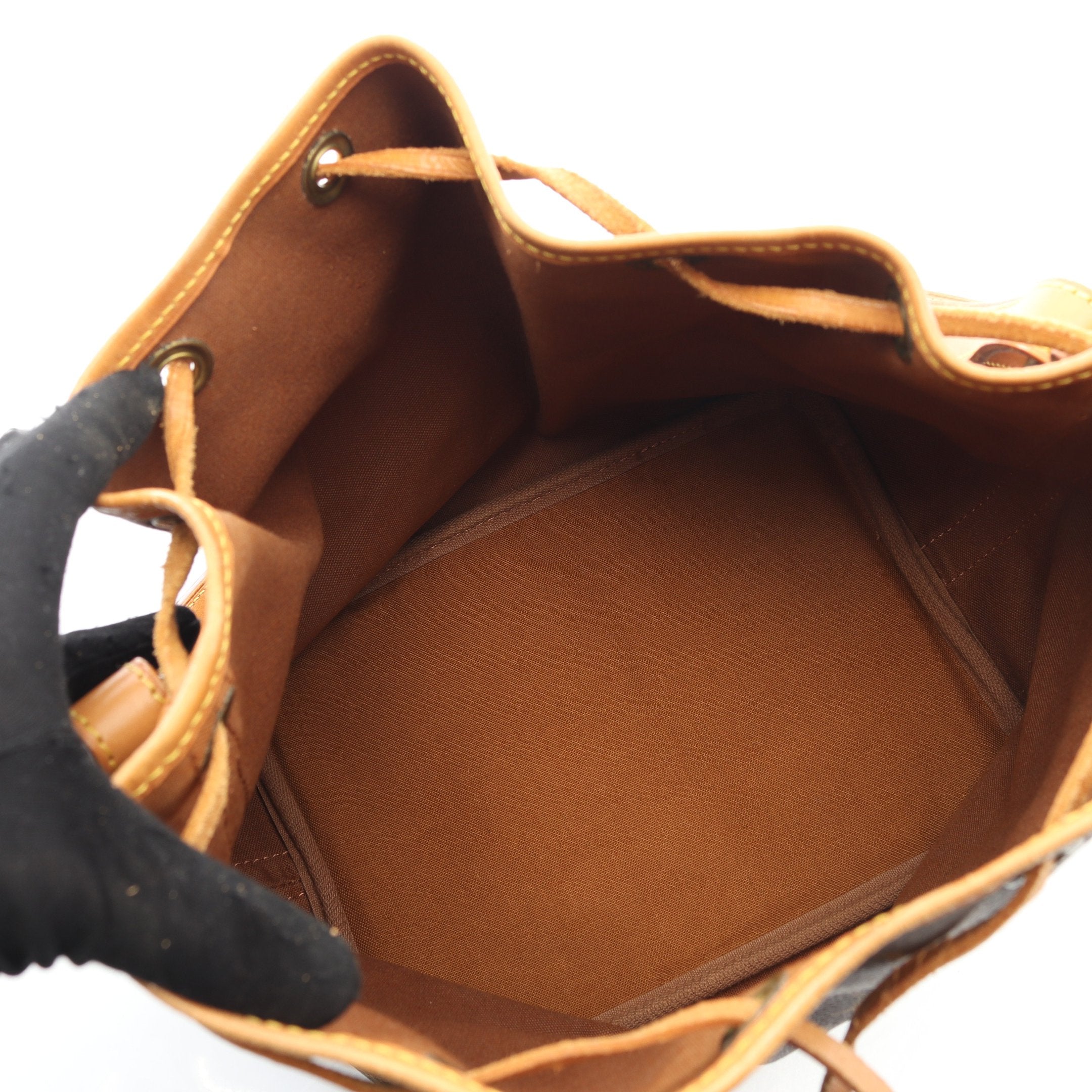 プチノエ モノグラム ショルダーバッグ PVC レザー ブラウン ルイ