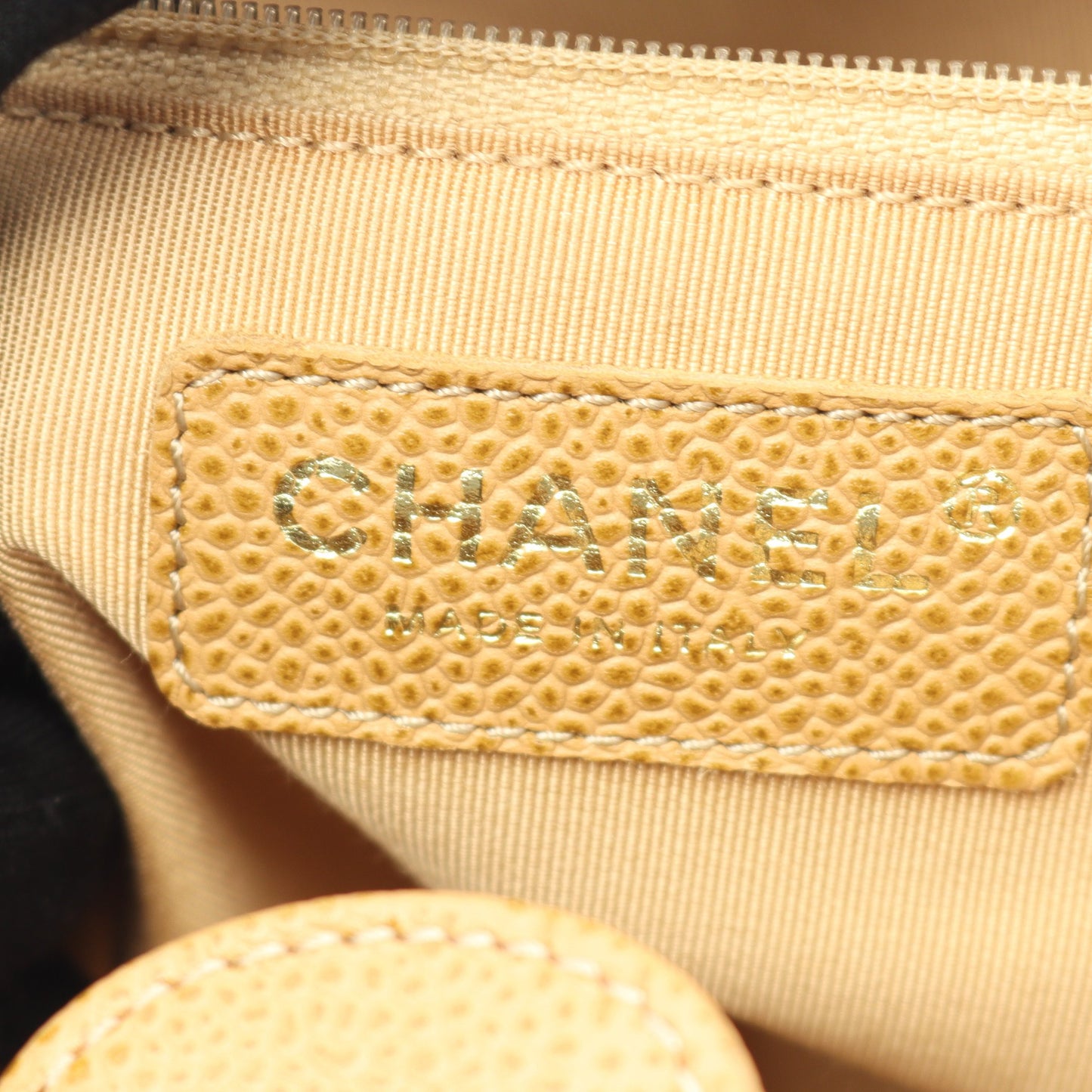 マトラッセ PST チェーンショルダーバッグ チェーントートバッグ キャビアスキン ベージュ ゴールド金具 シャネル バッグ CHANEL