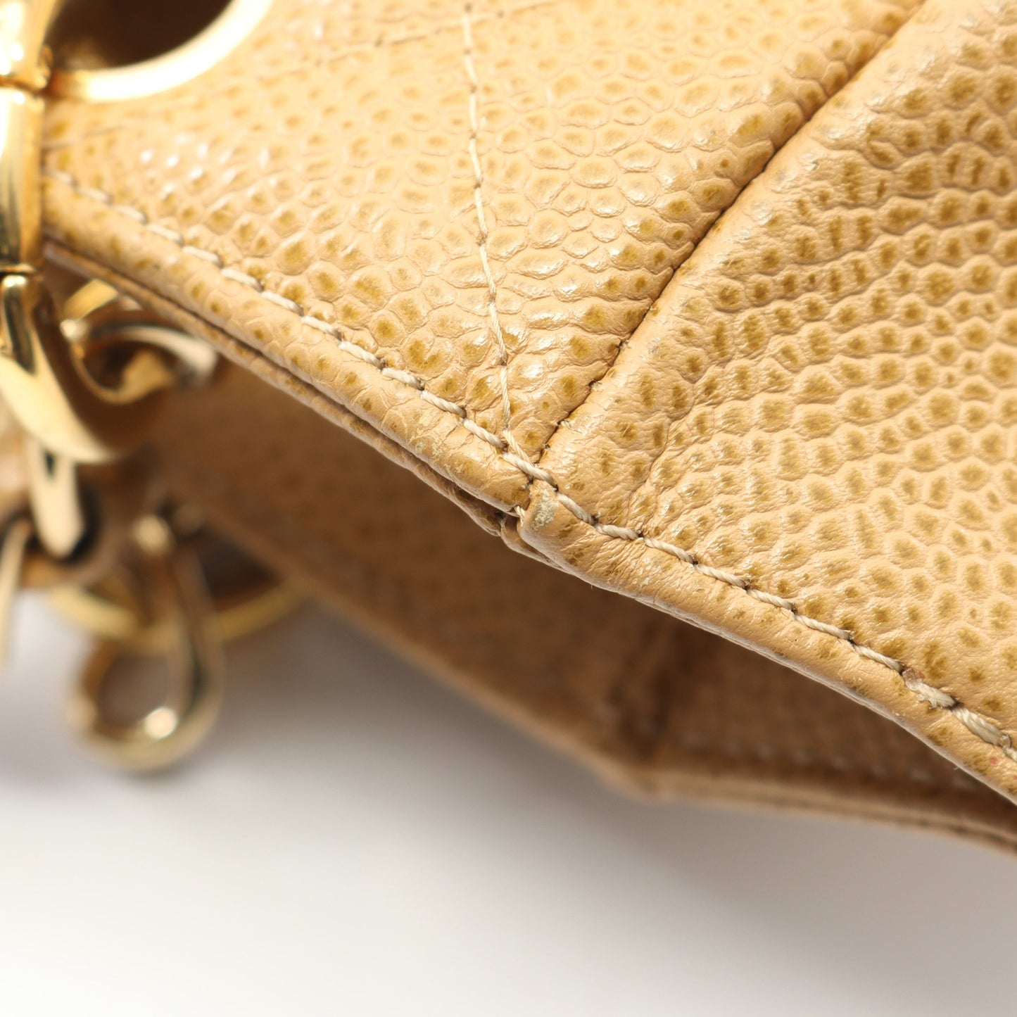 マトラッセ PST チェーンショルダーバッグ チェーントートバッグ キャビアスキン ベージュ ゴールド金具 シャネル バッグ CHANEL
