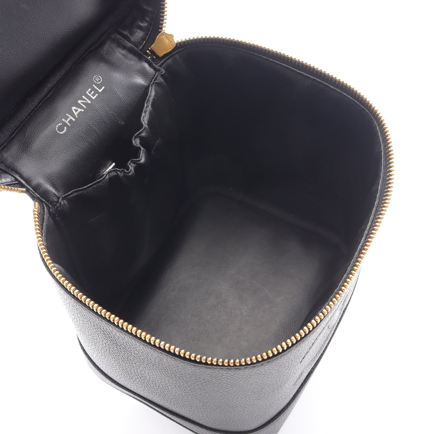 ココマーク ハンドバッグ バニティバッグ キャビアスキン ブラック ゴールド金具 シャネル バッグ CHANEL