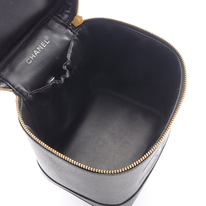 ココマーク ハンドバッグ バニティバッグ キャビアスキン ブラック ゴールド金具 シャネル バッグ CHANEL