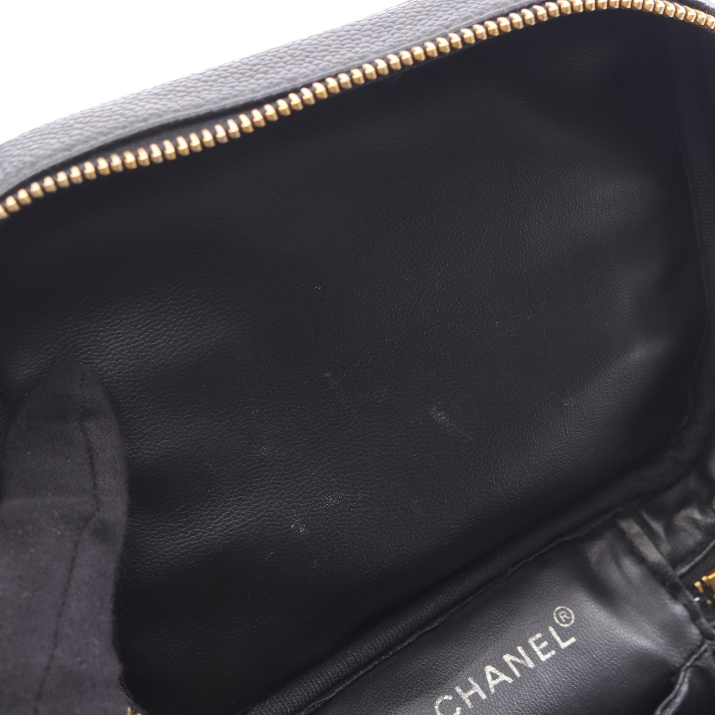 ココマーク ハンドバッグ バニティバッグ キャビアスキン ブラック ゴールド金具 シャネル バッグ CHANEL