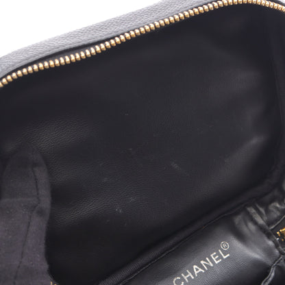 ココマーク ハンドバッグ バニティバッグ キャビアスキン ブラック ゴールド金具 シャネル バッグ CHANEL