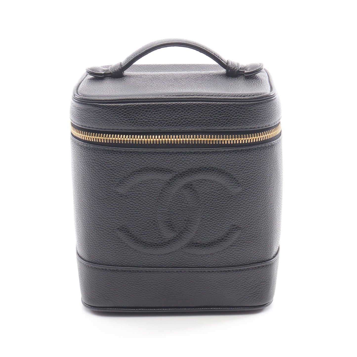 ココマーク ハンドバッグ バニティバッグ キャビアスキン ブラック ゴールド金具 シャネル バッグ CHANEL