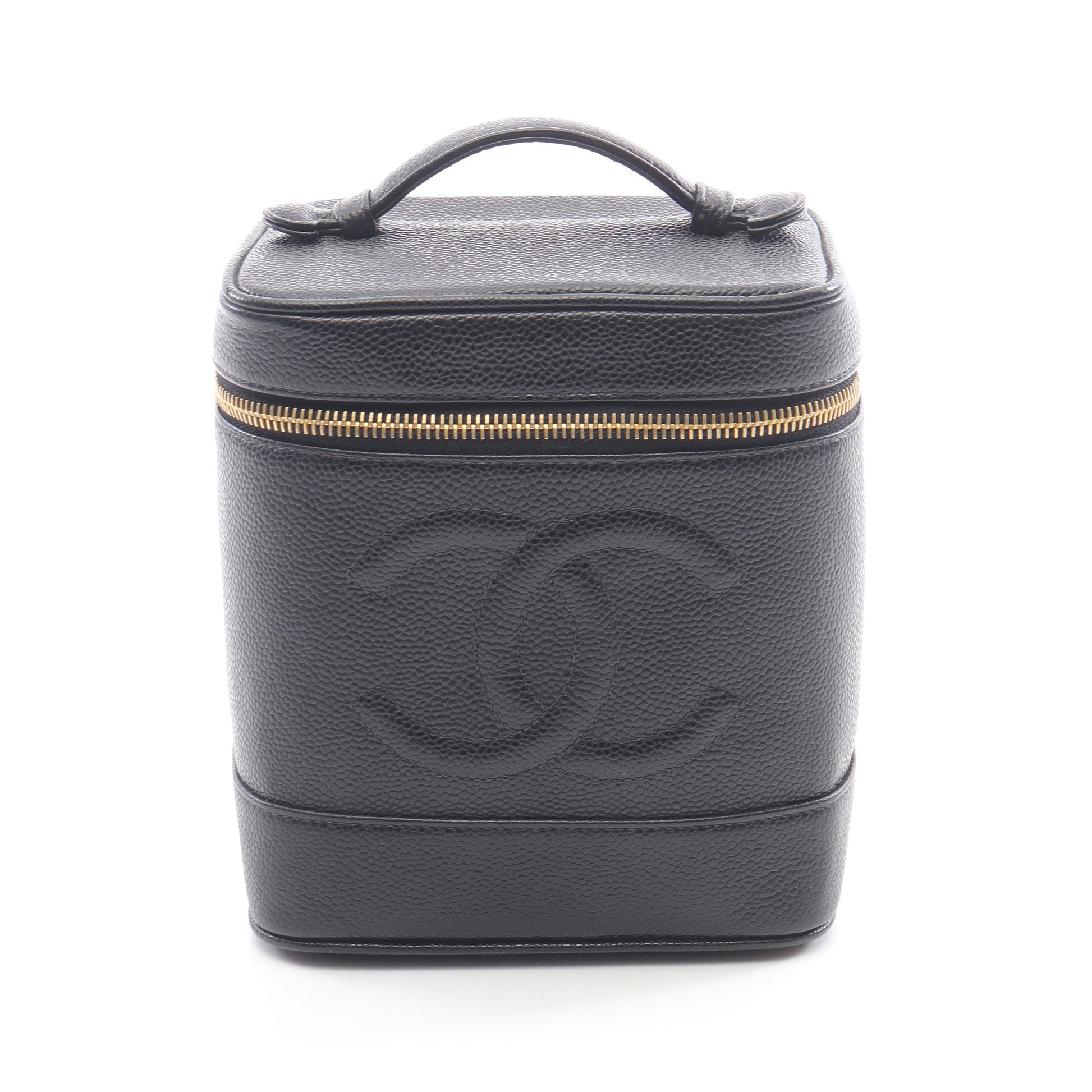 ココマーク ハンドバッグ バニティバッグ キャビアスキン ブラック ゴールド金具 シャネル バッグ CHANEL