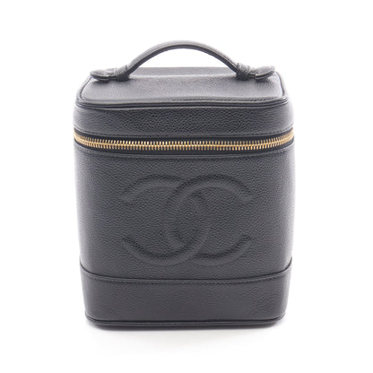 ココマーク ハンドバッグ バニティバッグ キャビアスキン ブラック ゴールド金具 シャネル バッグ CHANEL