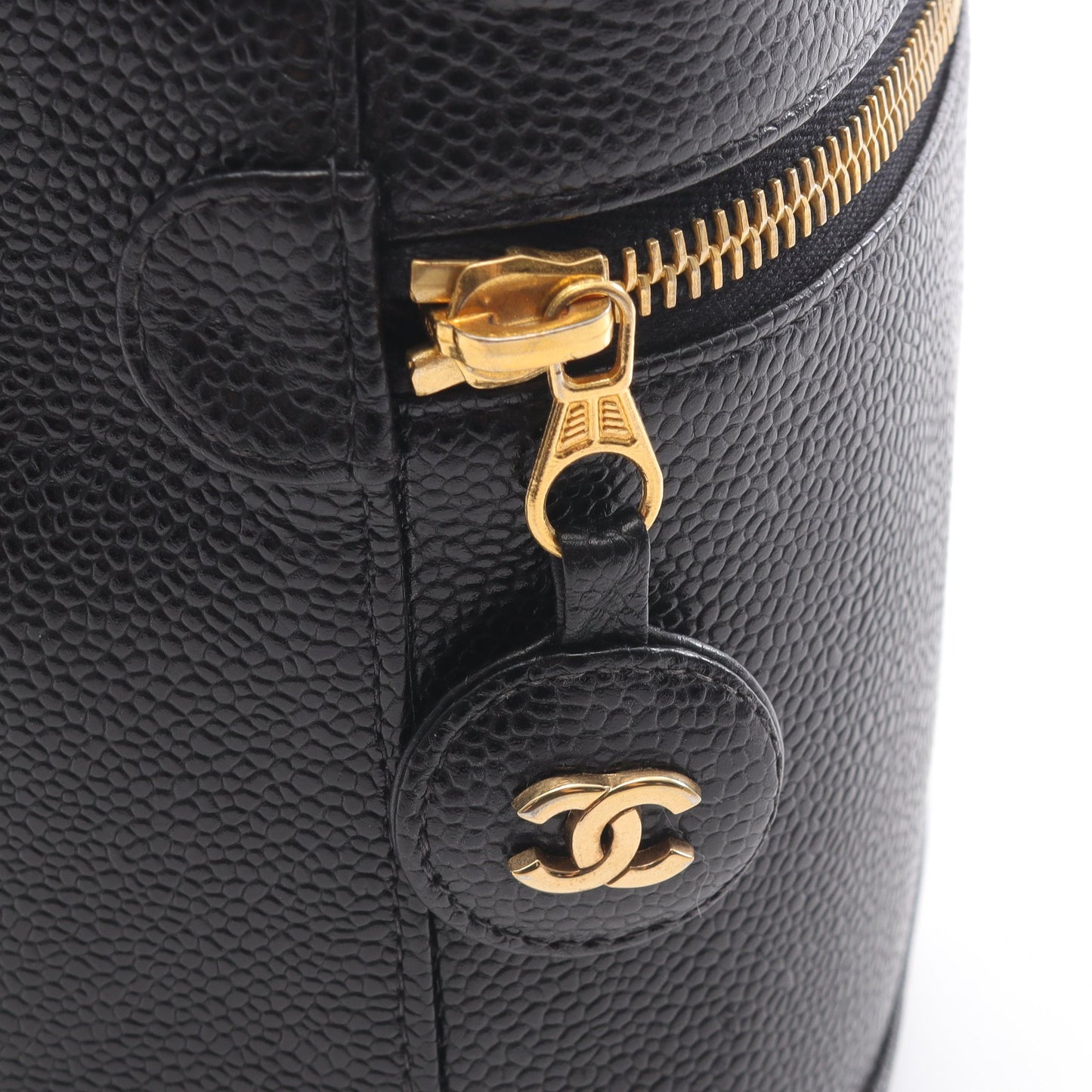 ココマーク ハンドバッグ バニティバッグ キャビアスキン ブラック ゴールド金具 シャネル バッグ CHANEL
