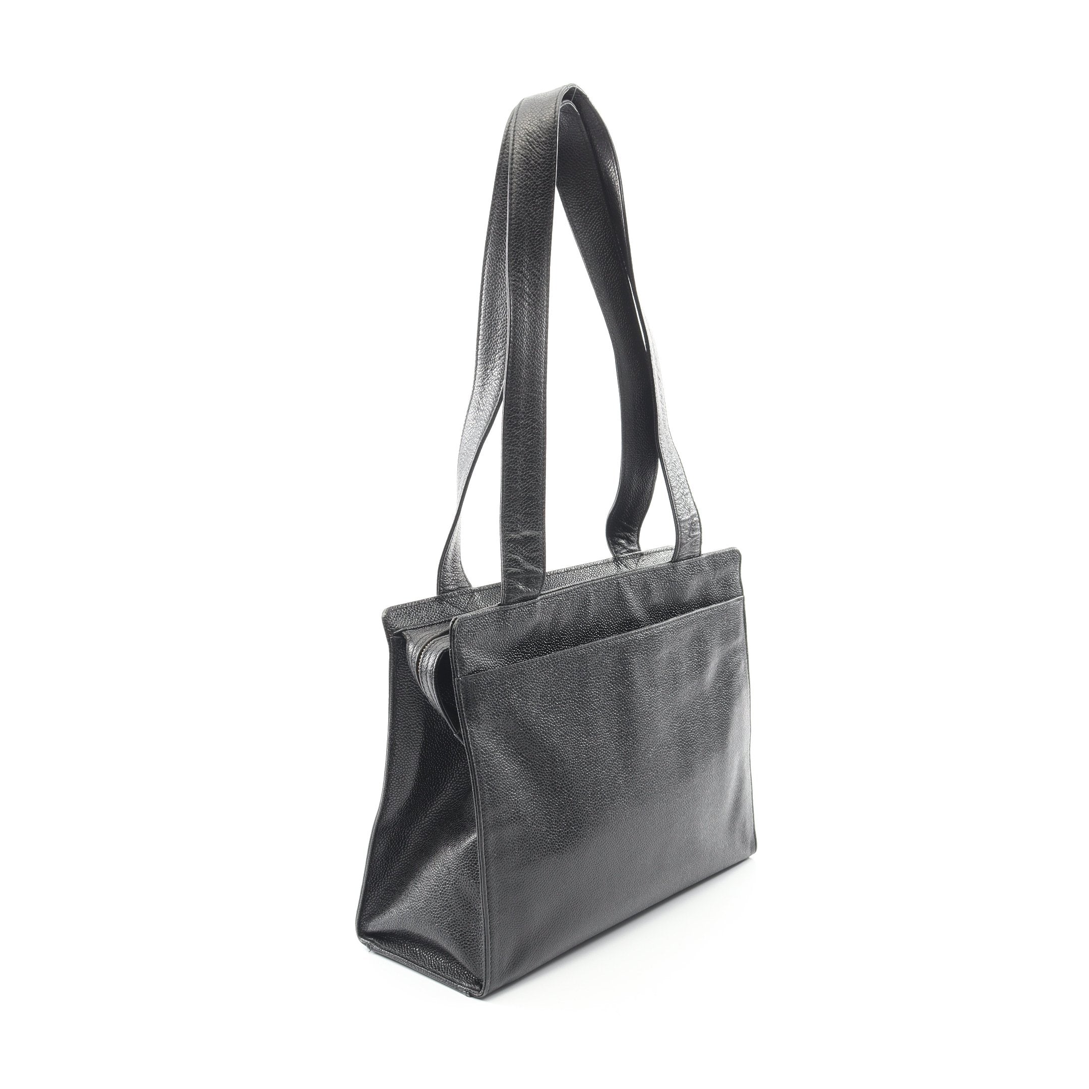 ココマーク ショルダーバッグ トートバッグ キャビアスキン ブラック