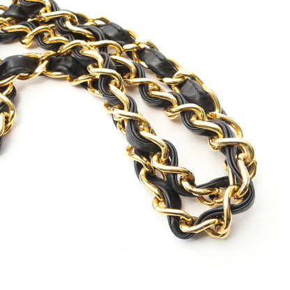 デカマトラッセ34 Wチェーンショルダーバッグ ラムスキン ブラック ゴールド金具 ヴィンテージ シャネル バッグ CHANEL