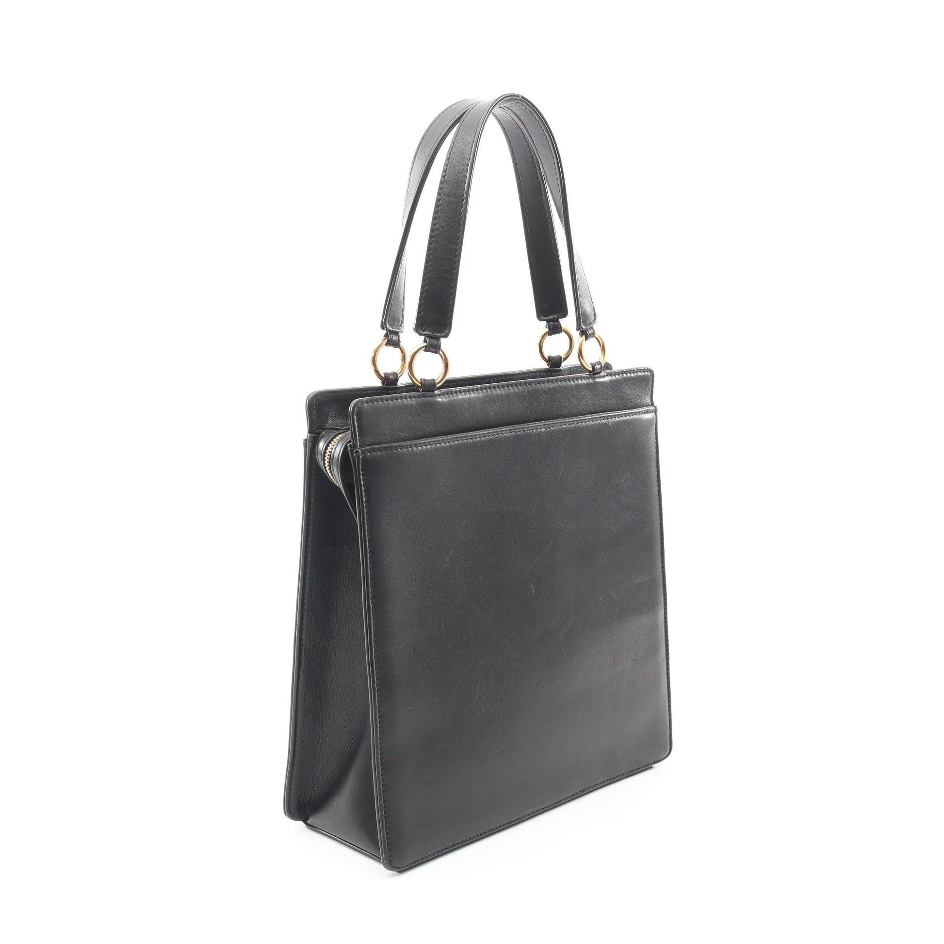 ハンドバッグ トートバッグ ラムスキン ブラック ゴールド金具 ロゴ シャネル バッグ CHANEL