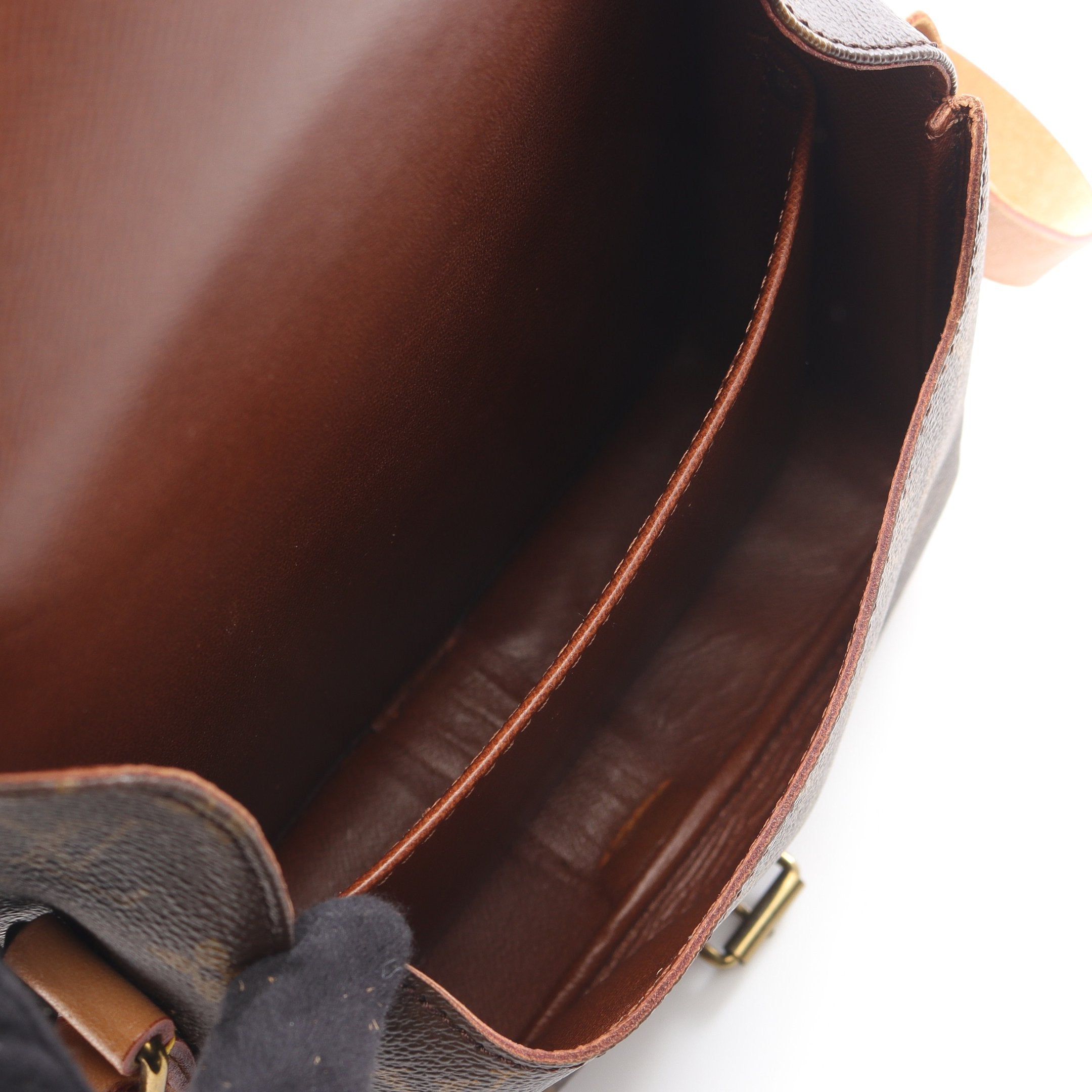 カルトシエールMM モノグラム ショルダーバッグ PVC レザー ブラウン