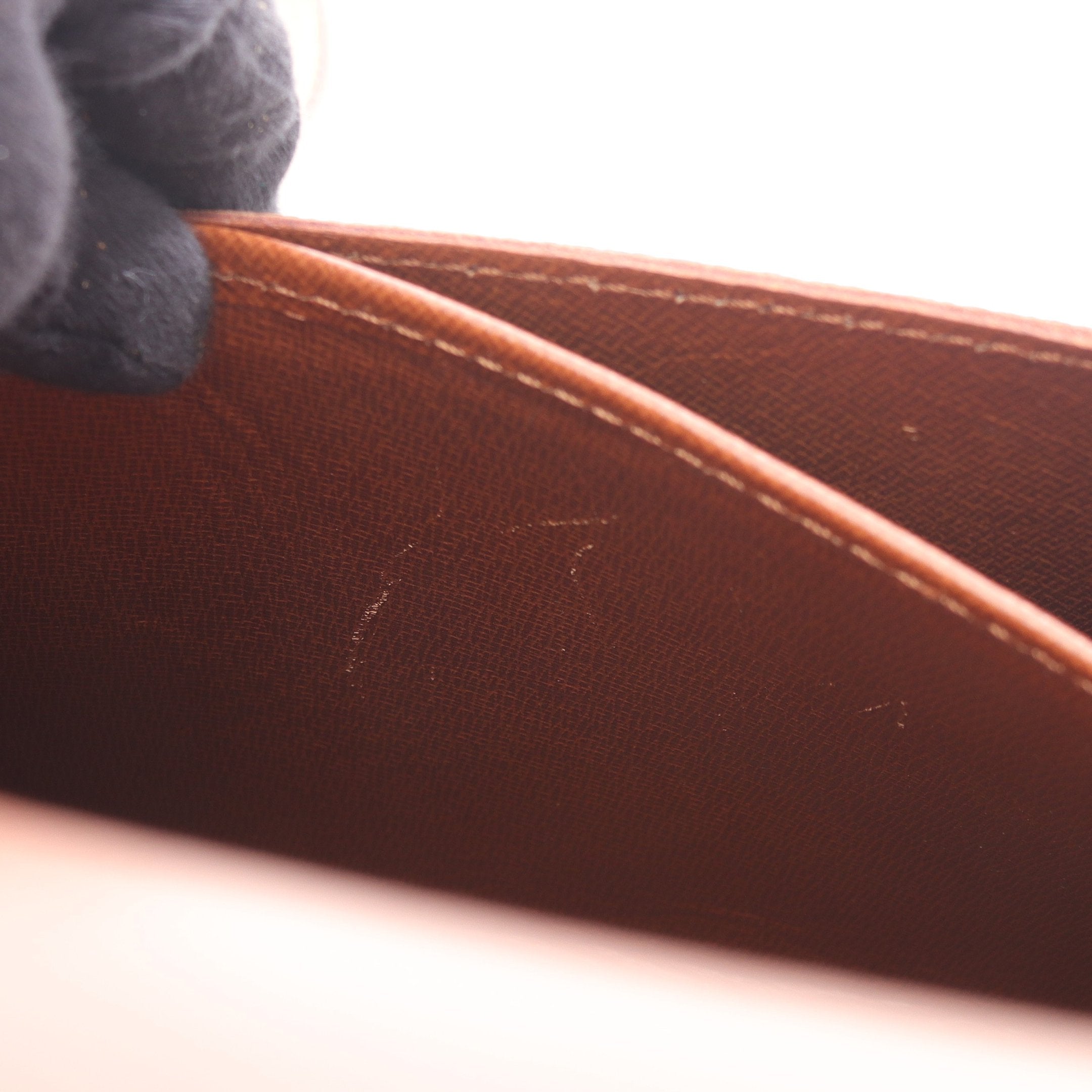 カルトシエールMM モノグラム ショルダーバッグ PVC レザー ブラウン