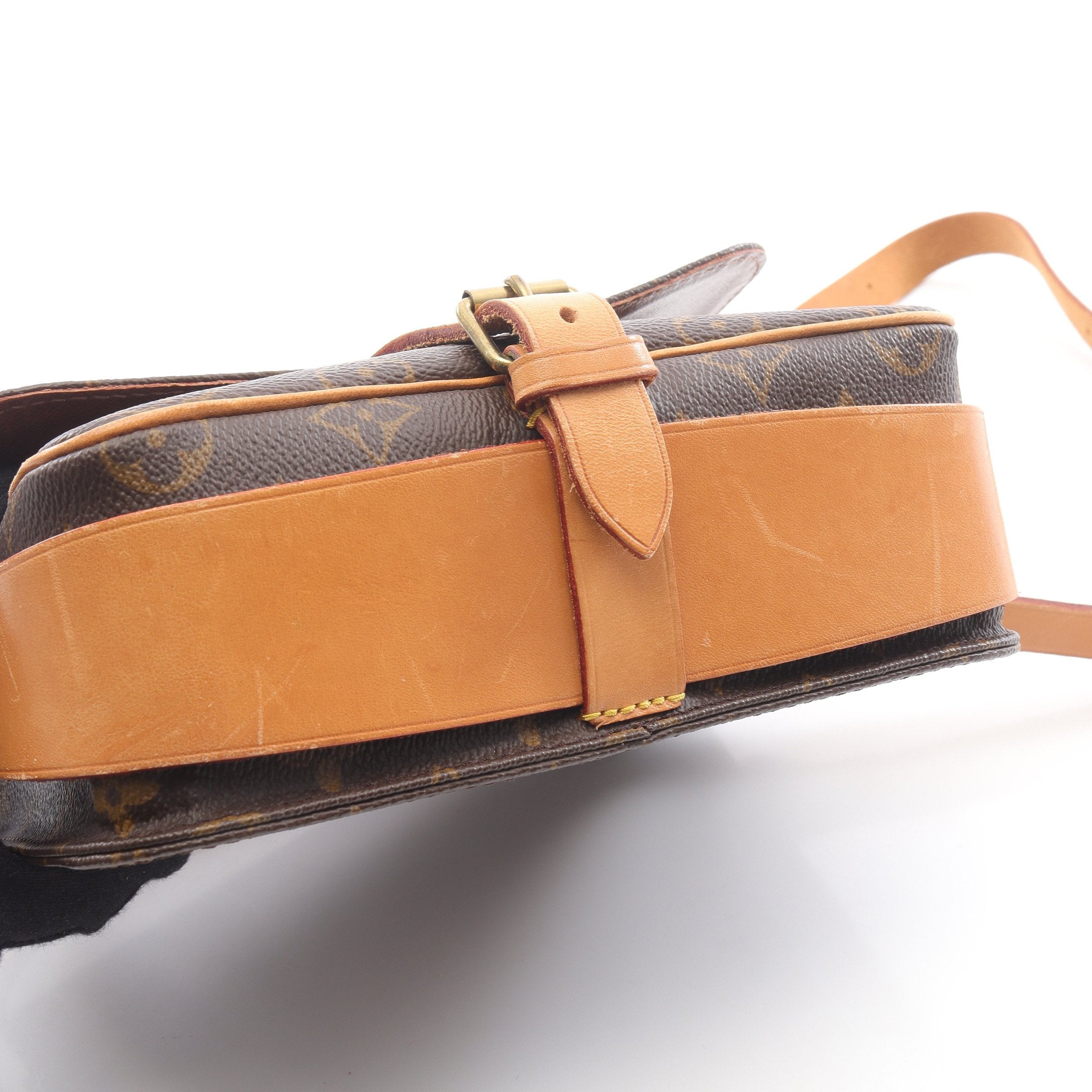 カルトシエールMM モノグラム ショルダーバッグ PVC レザー ブラウン