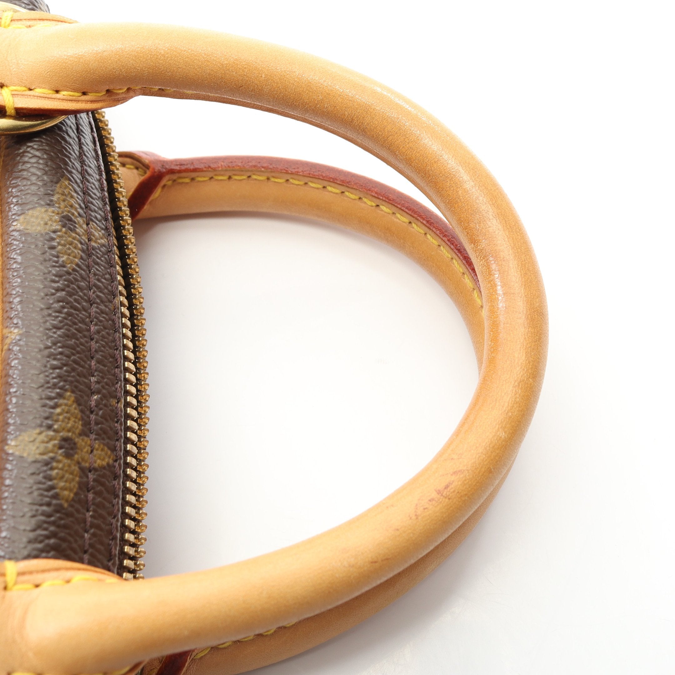 トゥルーヴィル モノグラム ハンドバッグ PVC レザー ブラウン ルイ