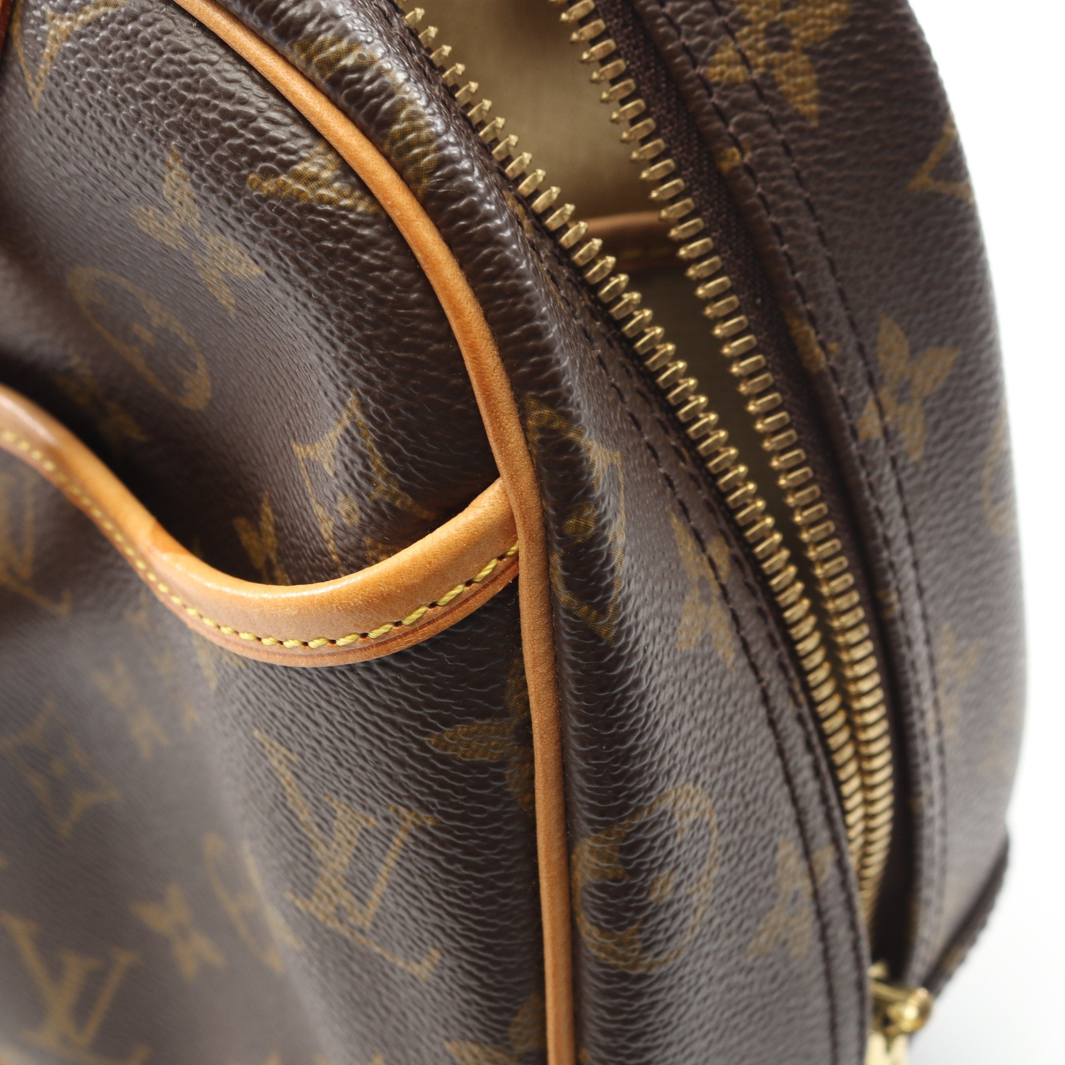 トゥルーヴィル モノグラム ハンドバッグ PVC レザー ブラウン ルイ