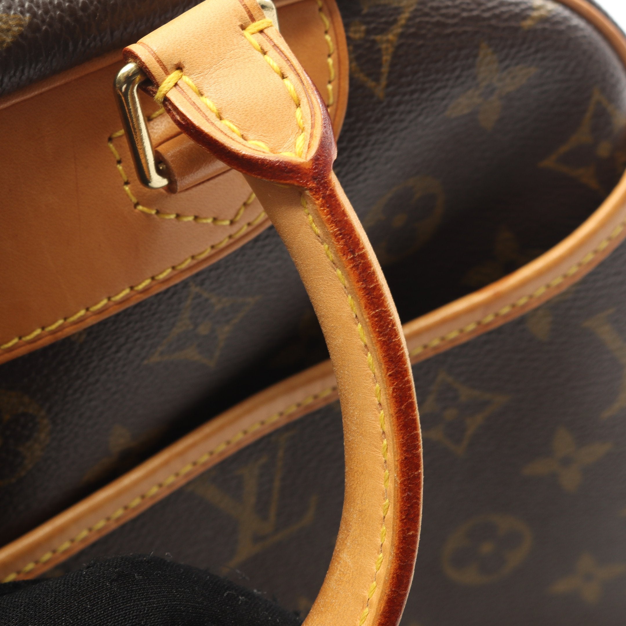 トゥルーヴィル モノグラム ハンドバッグ PVC レザー ブラウン ルイ