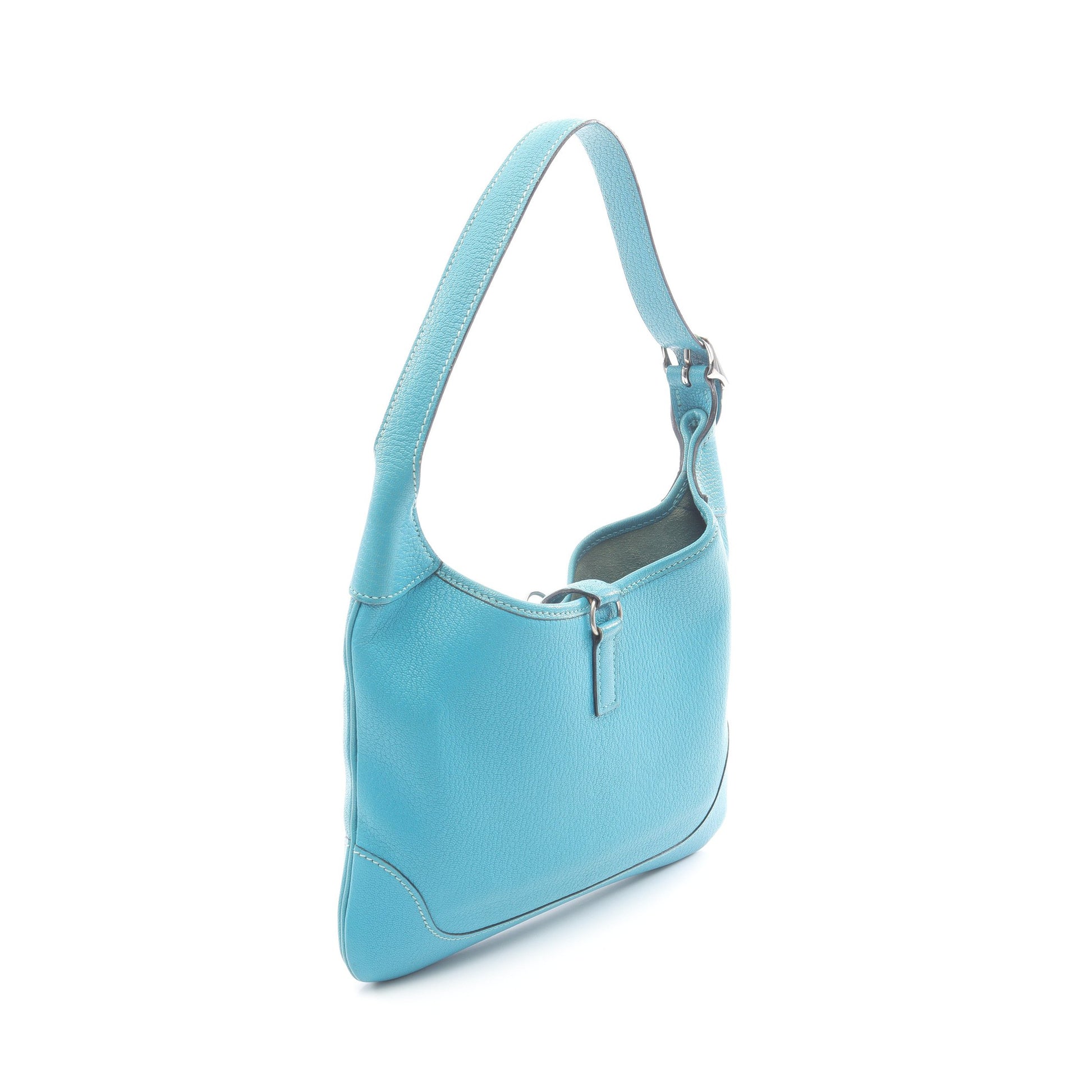 トリム24 ワンショルダーバッグ シェーブル ターコイズブルー シルバー金具 □H刻印 エルメス バッグ HERMES