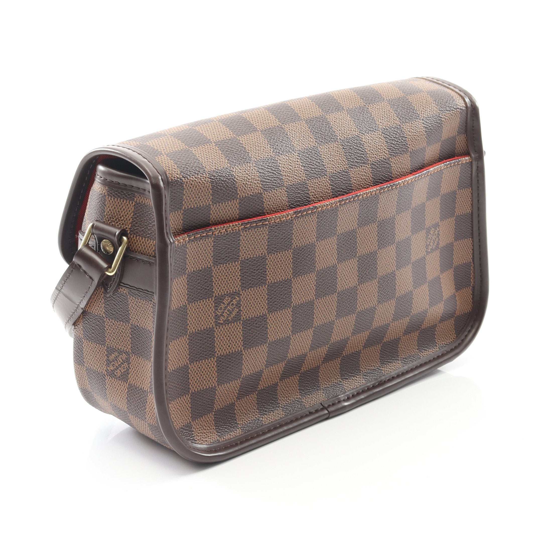 ソローニュ ダミエエベヌ ショルダーバッグ PVC レザー ブラウン ルイ