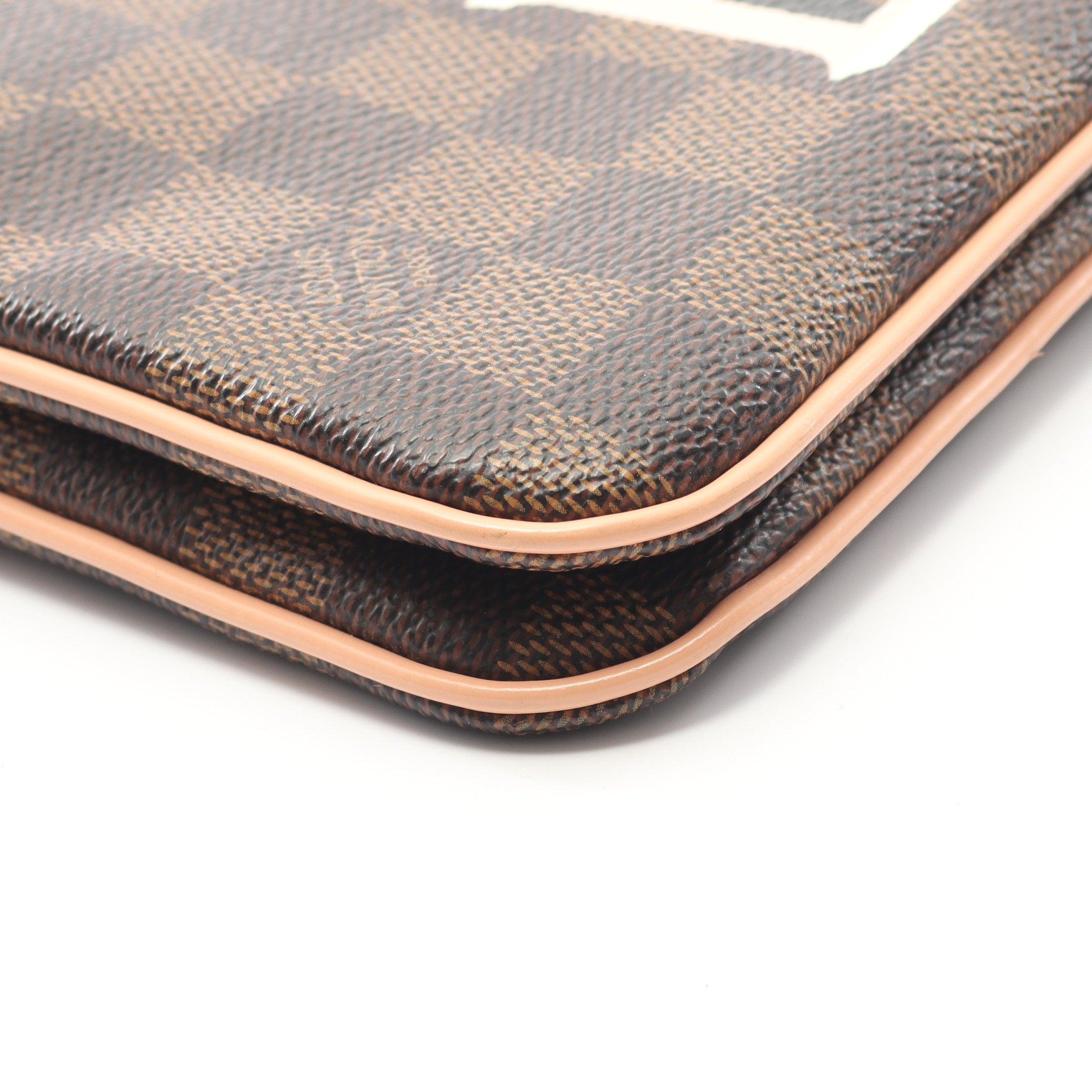 ルイヴィトン LOUIS VUITTON ポシェット ダミエ ドゥーブル ジップ ブラウン/ピンク N60254 MI3199 チェーンショルダー 美品 → 2503LA012 LOUIS VUITTON - LOUIS VUITTON(ルイヴィトン) ショルダーバッグ